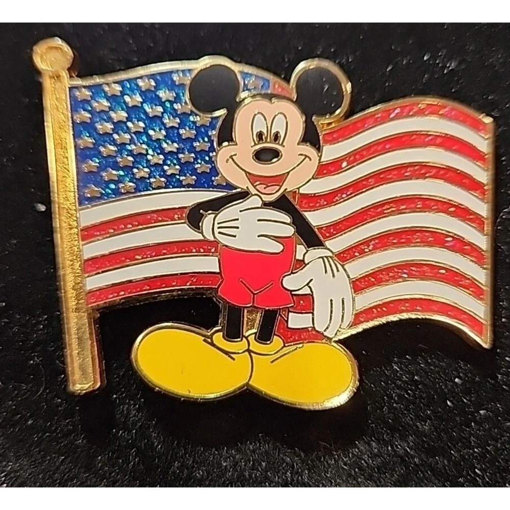Disney Pin Old Glory Mickey Mouse American Flag Patriotic JUMBO LE‎ 125 70736 DS